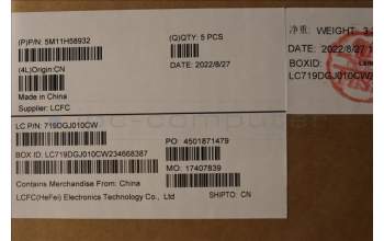 Lenovo 5M11H58932 MECH_ASM KBD CCvr FRA BKL(PMX)UK BK