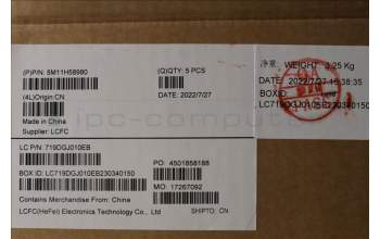 Lenovo 5M11H58980 MECH_ASM KBD CCvr EURO ENG BKL(PMX)US BK