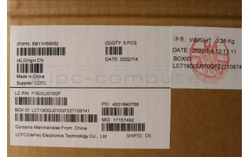 Lenovo 5M11H59052 MECH_ASM KBD CCvr ITA BKL(PMX)FPR UK BK