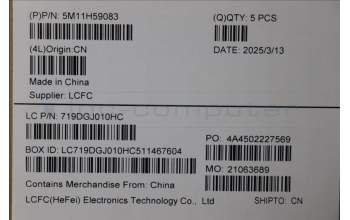 Lenovo 5M11H59083 MECH_ASM KBD CCvr UKE BKL(TRI)FPR UK BK