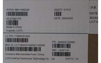 Lenovo 5M11H62239 C-Cover with keyboard, Danish, Grey, Backlight, Fingerprint, UK