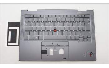 Lenovo 5M11H62280 C-Cover with keyboard, Hungarian, Grey, Backlight, FingerPrint, UK