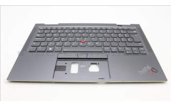 Lenovo 5M11H62280 C-Cover with keyboard, Hungarian, Grey, Backlight, FingerPrint, UK