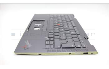 Lenovo 5M11H62305 C-Cover with keyboard, Norwegian, Grey, Backlight, FingerPrint, UK