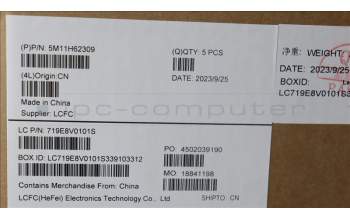 Lenovo 5M11H62309 MECH_ASM BL KB GY FPR NORDIC CHY