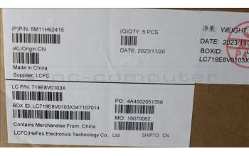 Lenovo 5M11H62416 MECH_ASM BL KB GY FPR WW FRA/ENG SRX