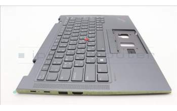 Lenovo 5M11H62451 C-Cover with keyboard, Korean, Grey, Backlight, FingerPrint, WWAN, US