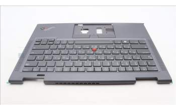 Lenovo 5M11H62478 C-Cover with keyboard, Russian, Grey, Backlight, FingerPrint, WWAN, US