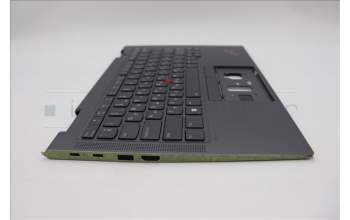 Lenovo 5M11H62518 C-Cover with keyboard, Ukraine, Grey, Backlight, FingerPrint, WWAN, US