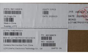 Lenovo 5M11H62616 MECH_ASM BL KB BK FPR EURO ENG CHY