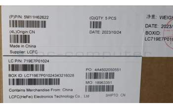 Lenovo 5M11H62622 C-Cover with keyboard,French,Black,Backlight,Fingerprint