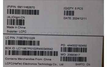 Lenovo 5M11H62670 MECH_ASM BL KB BK FPR NOR CHY