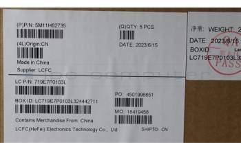 Lenovo 5M11H62735 C-Cover with keyboard, Canadian French 058, Black, Backlight, WWAN, Fingerprint, UK