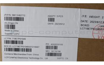 Lenovo 5M11H62772 C-Cover with keyboard,US English Euro,Black,Backlight,WWAN,Fingerprint