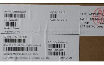 Lenovo 5M11H62816 C-Cover with keyboard, Korean, Black, Backlight, Fingerprint Reader, US