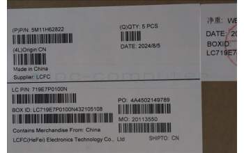 Lenovo 5M11H62822 MECH_ASM BL KB BK FPR WW NOR CHY