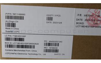 Lenovo 5M11H88980 C-Cover with keyboard, Danish, Black, UK