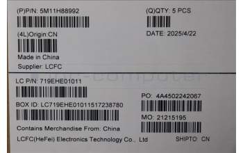 Lenovo 5M11H88992 C-Cover with keyboard, French, Mineral Grey, US