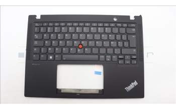Lenovo 5M11H94361 C-Cover with keyboard, Belgian, Black, Backlight, UK
