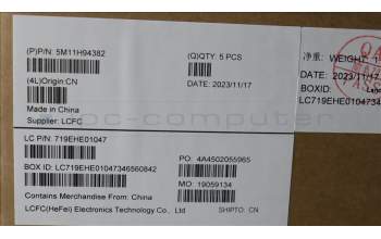 Lenovo 5M11H94382 C-Cover with keyboard, Estonian, Black, Backlight, UK