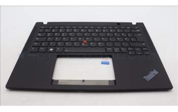 Lenovo 5M11H94394 C-Cover with keyboard, German, Black, Backlight, UK