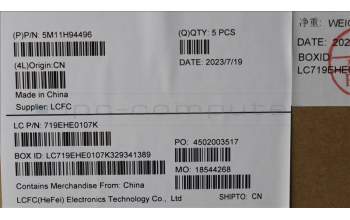 Lenovo 5M11H94496 C-Cover with keyboard, Estonian, Black, Backlight, WWAN, UK