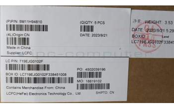 Lenovo 5M11H94810 MECH_ASM FRU KBD CCV UKE (CHY) UK BK