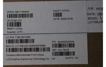 Lenovo 5M11H94854 MECH_ASM FRU KBD CCV ENG BL (PMX) US BK