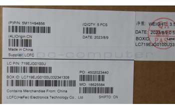 Lenovo 5M11H94856 MECH_ASM FRU KBD CCV 058 FRA BL(LTN)UKBK