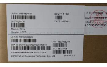 Lenovo 5M11H94897 MECH_ASM FRU KBD CCV CZE/SLK BL(CHY)UKBK