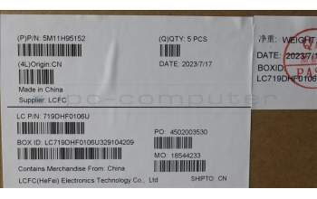 Lenovo 5M11H95152 MECH_ASM GP KBDBZL,HBW,WL,BK/BZ,SRX