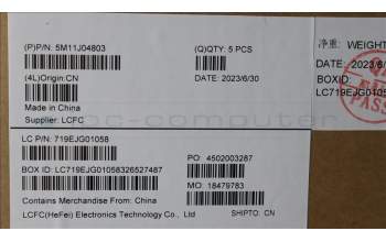 Lenovo 5M11J04803 MECH_ASM FRU KBD CCV NORDIC BL(CHY)UK BK