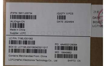 Lenovo 5M11J05734 MECH_ASM FRU KBD CCV UKE BL (PMX) UK BK