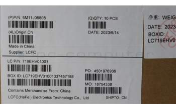 Lenovo 5M11J05805 Lenovo LCD Module,14\",WQXGA+,Non-Touch,Anti-Glare,Anti-reflection,Anti-smudge,OLED,400nit,100%DCI-P3