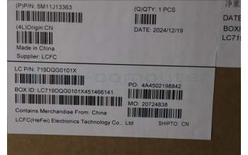 Lenovo 5M11J13363 MECH_ASM KBD BZL,WL,FPR,BK,CHY,GER