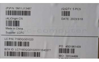 Lenovo 5M11J13487 MECH_ASM KBD BZL,WW,FPR,BK,SRX,KOR