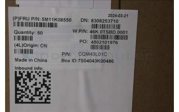 Lenovo 5M11K08550 CS22 3+2bCP,Mylar,Elan PCB,Black,Non-NFC,SOVP&MP,Chicony