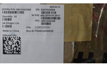 Lenovo 5M11K83366 FRU D COVER CS BK L13 Fenrir