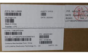 Lenovo 5M11L59505 MECH_ASM BL KB BK WW ITA CHY