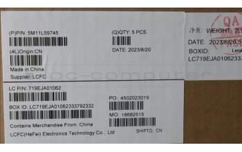 Lenovo 5M11L59745 MECH_ASM FRU KB CCV EURO ENG US (SRX) BK