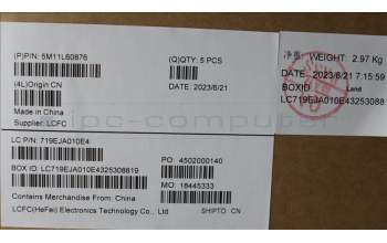 Lenovo 5M11L60876 MECH_ASM FRU KB CCV ITA UK BL (SRX) BK