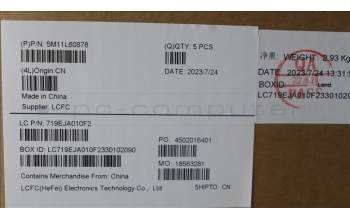 Lenovo 5M11L60878 MECH_ASM FRU KB CCV NOR UK BL (CHY) BK