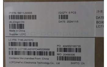 Lenovo 5M11L60905 MECH_ASM FRU KB CCV NORDIC UK BL (TRI)BK