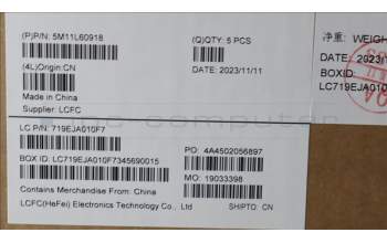 Lenovo 5M11L60918 MECH_ASM FRU KB CCV EUROENG US BL(CHY)BK