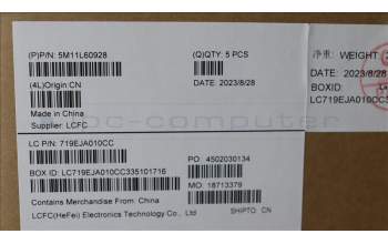 Lenovo 5M11L60928 MECH_ASM FRU KB CCV BUL UK BL (SRX) BK