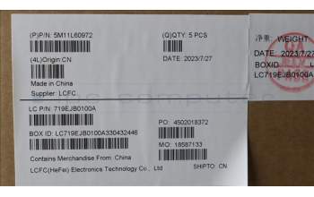 Lenovo 5M11L60972 MECH_ASM FRU KB CCV ENG US (SRX) AG