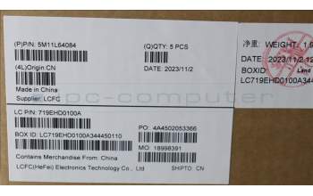 Lenovo 5M11L64084 C-Cover with keyboard, Brazil Portuguese, Black, Backlight, UK