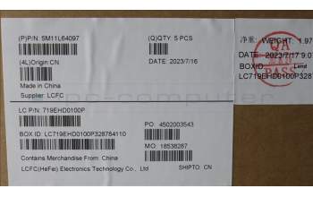 Lenovo 5M11L64097 C-Cover with keyboard, Danish, Black, Backlight, UK