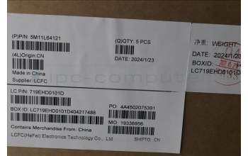 Lenovo 5M11L64121 C-Cover with keyboard, Hebrew, Black, Backlight, US