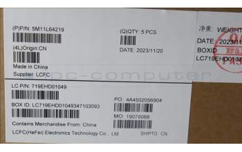 Lenovo 5M11L64219 MECH_ASM KBD W C EUROENG BKLTCHY WW USBK